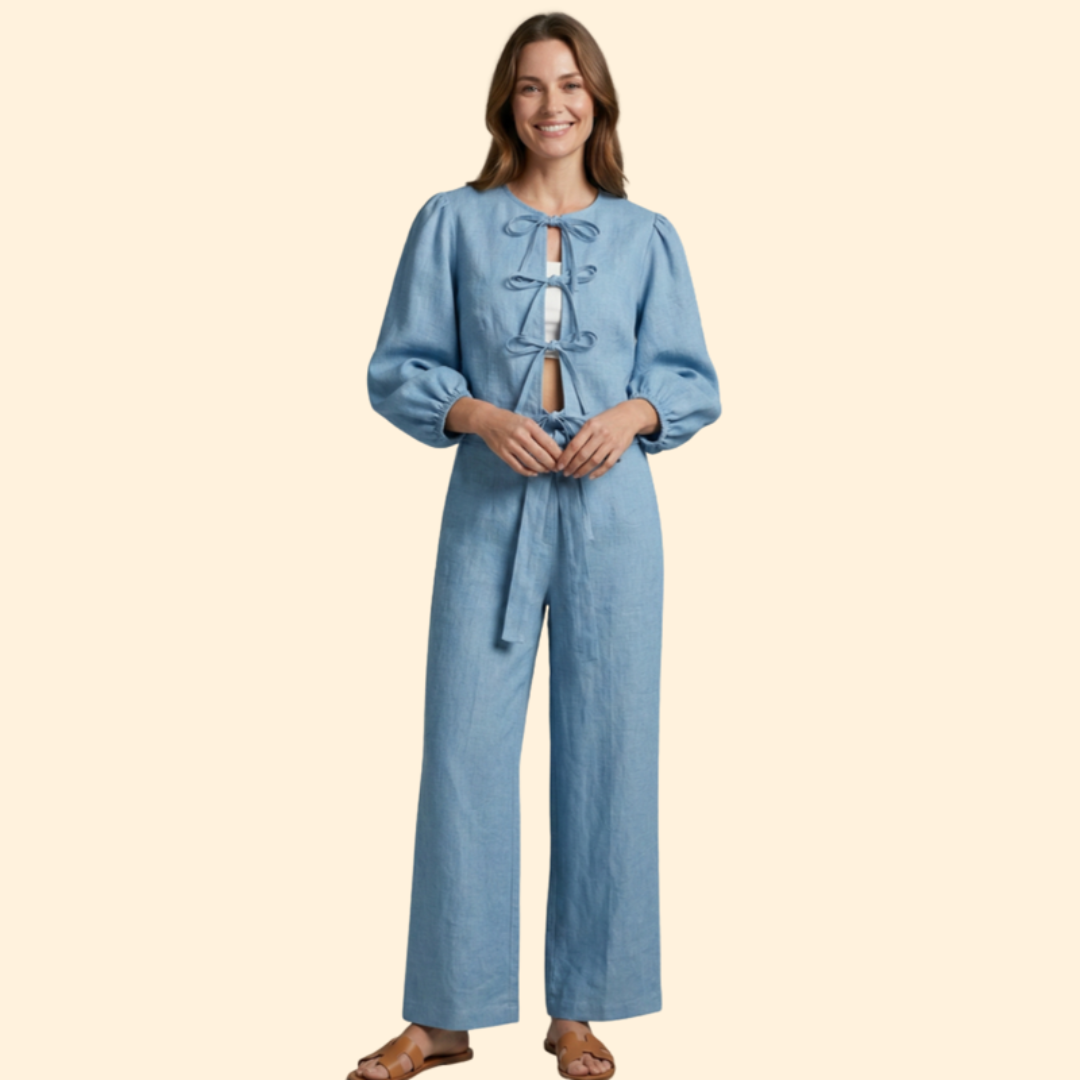 Women's Elegant Two-Piece Tie-Up Set