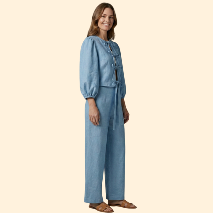 Women's Elegant Two-Piece Tie-Up Set
