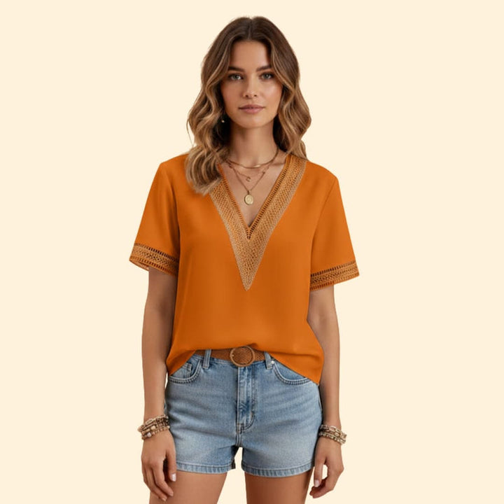 Women's Elegant V-Neck Top