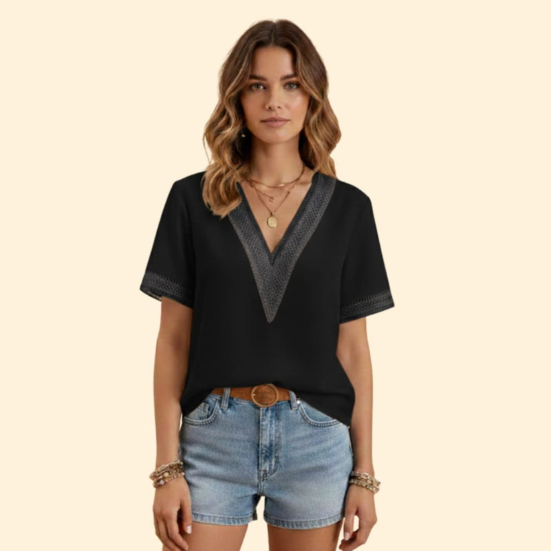 Women's Elegant V-Neck Top