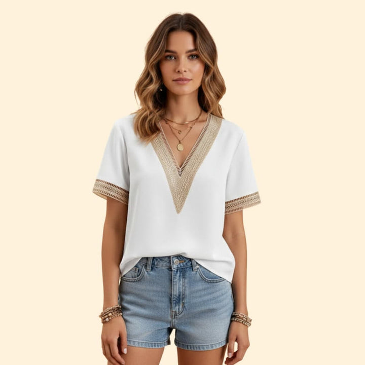 Women's Elegant V-Neck Top