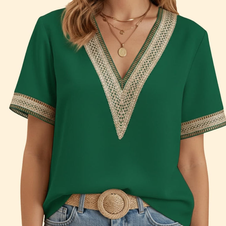 Women's Elegant V-Neck Top