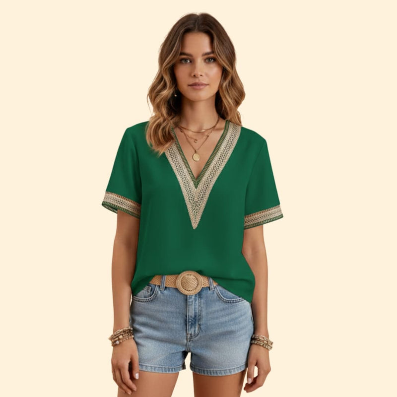 Women's Elegant V-Neck Top