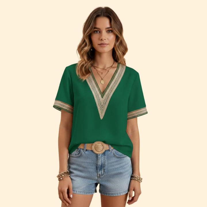 Women's Elegant V-Neck Top