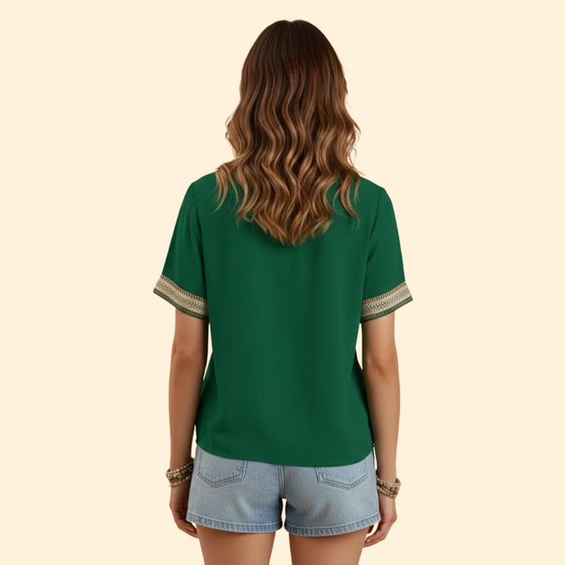 Women's Elegant V-Neck Top