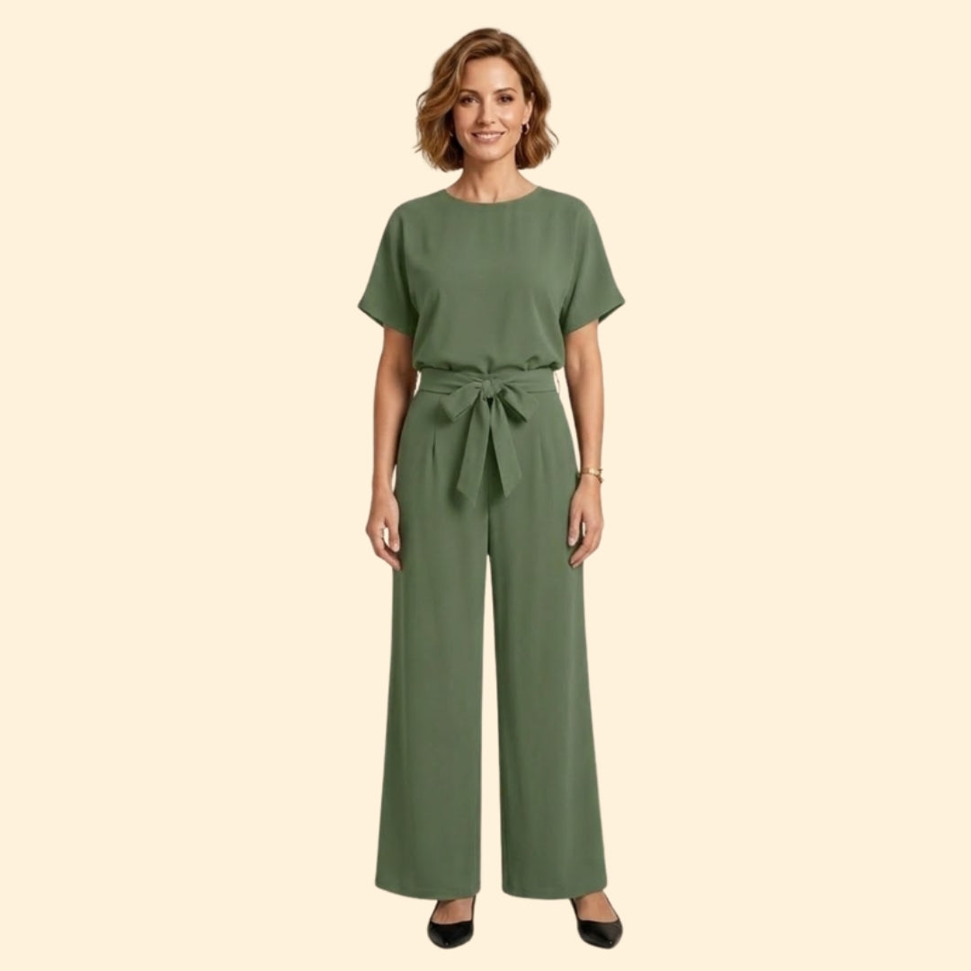 Women's Elegant Waist Tie Jumpsuit