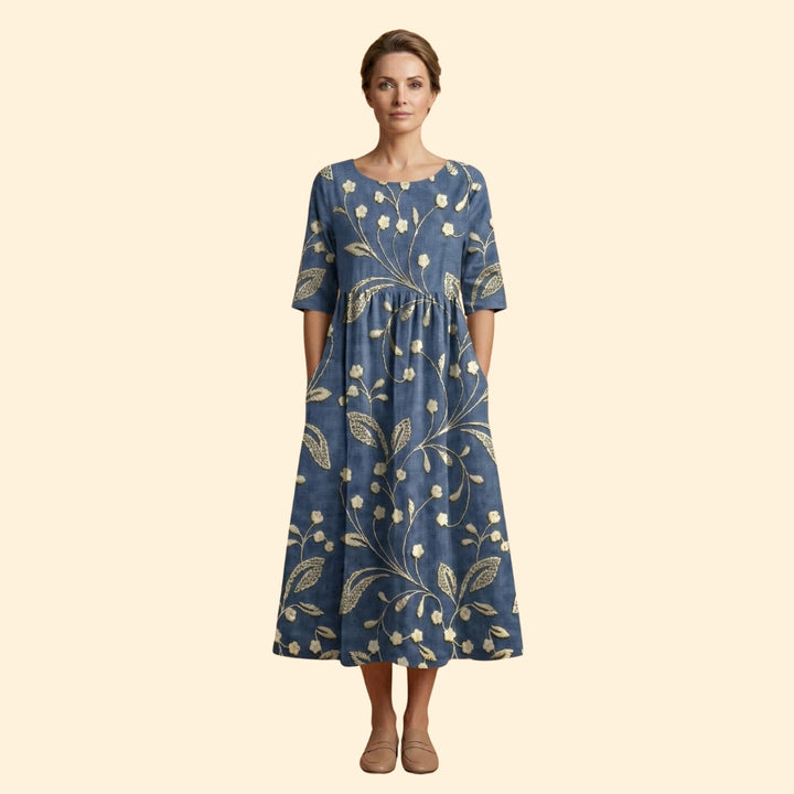 Women's Embroidered Midi Dress