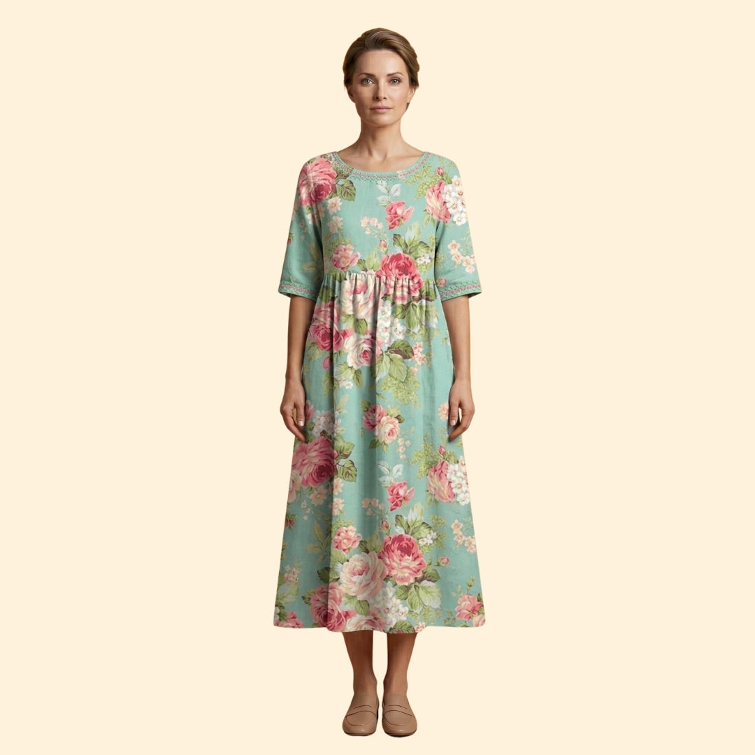 Women's Embroidered Midi Dress