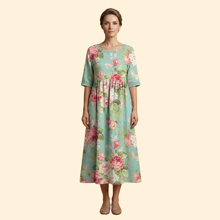 Women's Embroidered Midi Dress