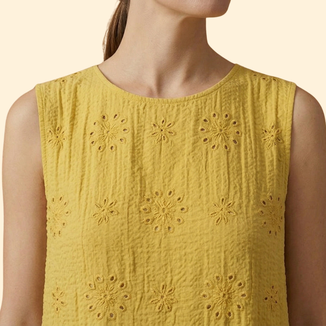 Women's Embroidered Sleeveless Dress