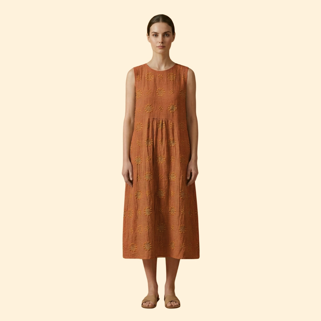 Women's Embroidered Sleeveless Dress