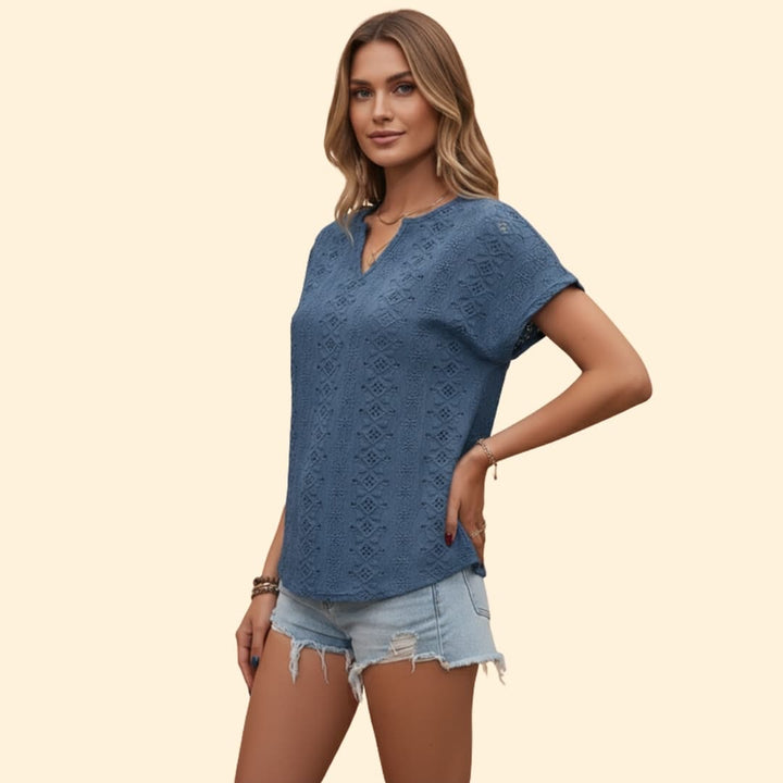 Women's Embroidered V-Neck T-Shirt