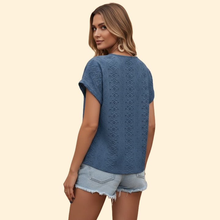 Women's Embroidered V-Neck T-Shirt