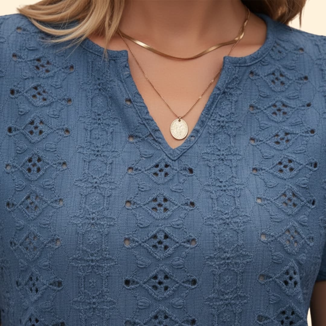 Women's Embroidered V-Neck T-Shirt