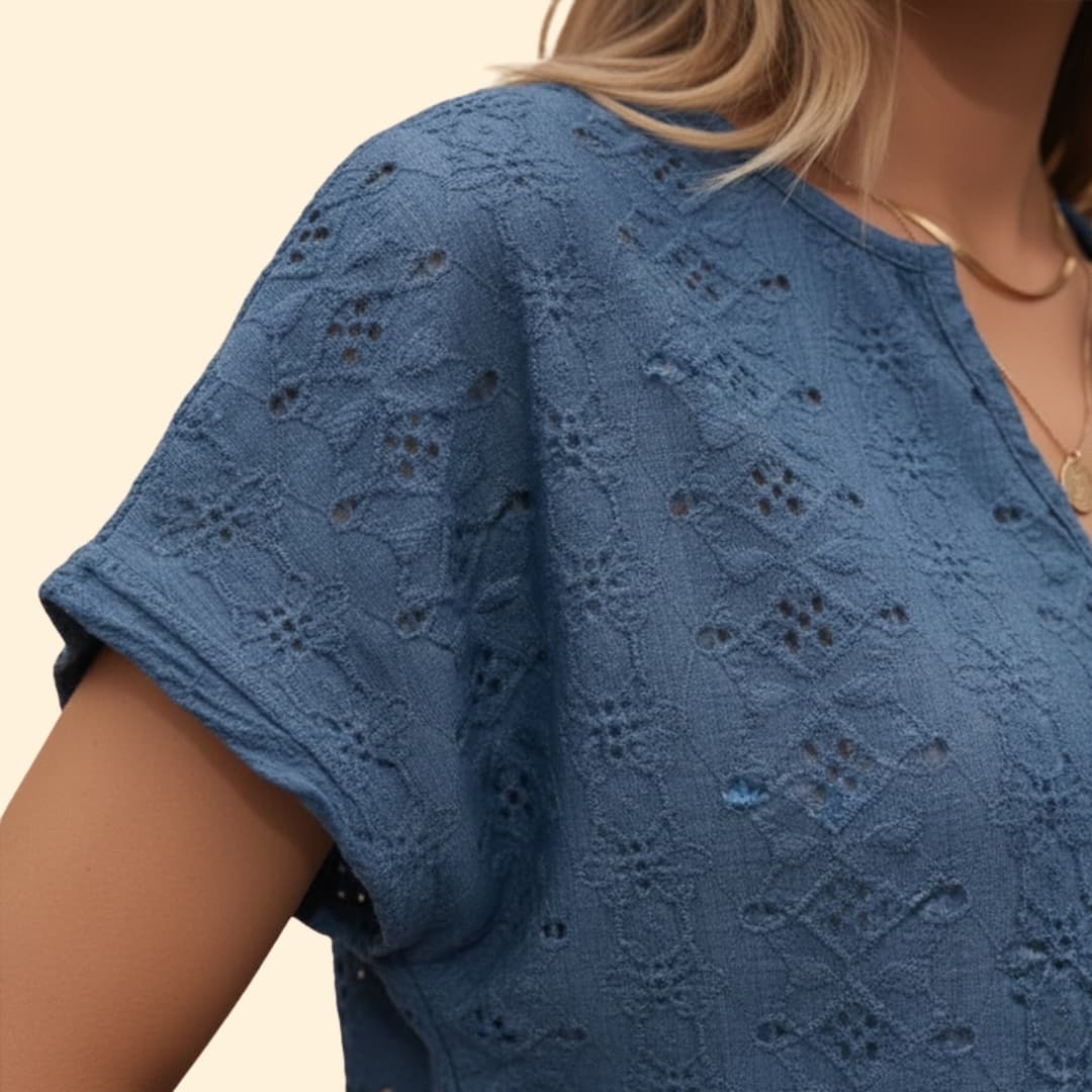 Women's Embroidered V-Neck T-Shirt