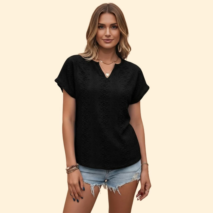Women's Embroidered V-Neck T-Shirt