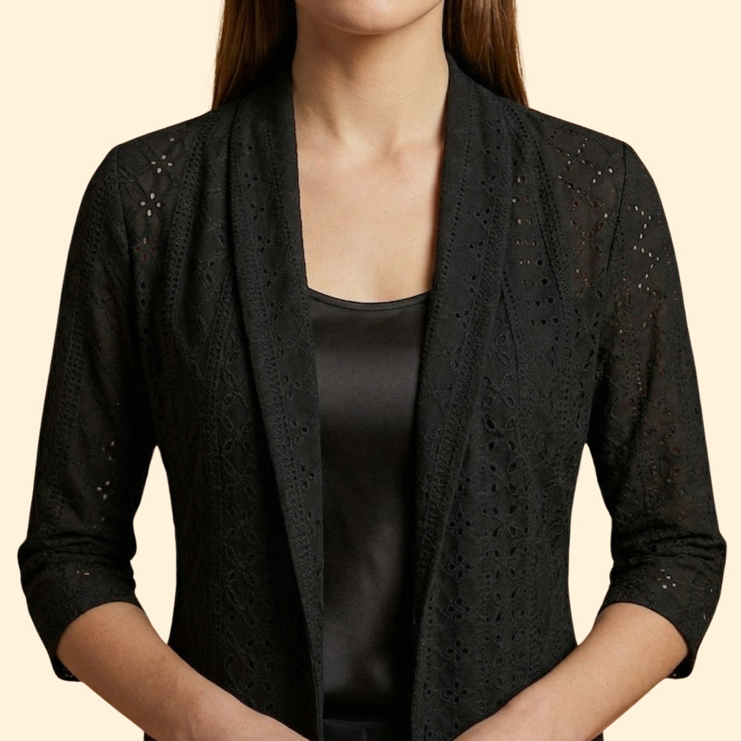 Women's Eyelet Drape Coat