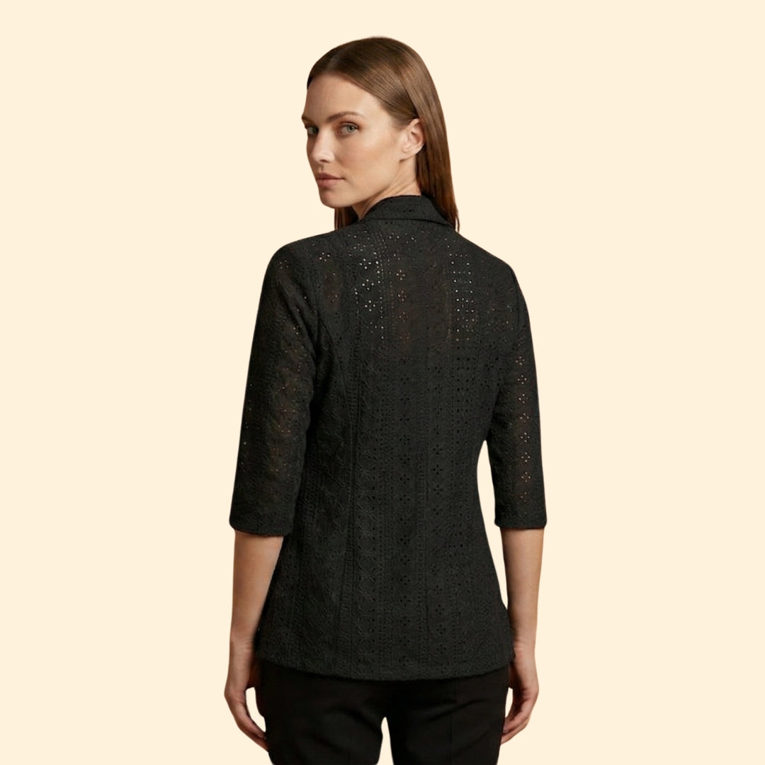 Women's Eyelet Drape Coat