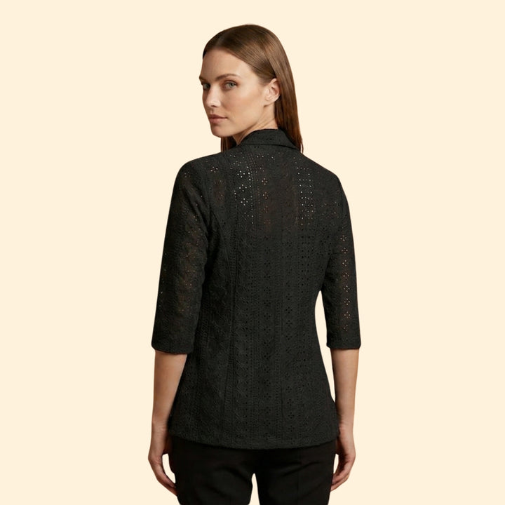 Women's Eyelet Drape Coat