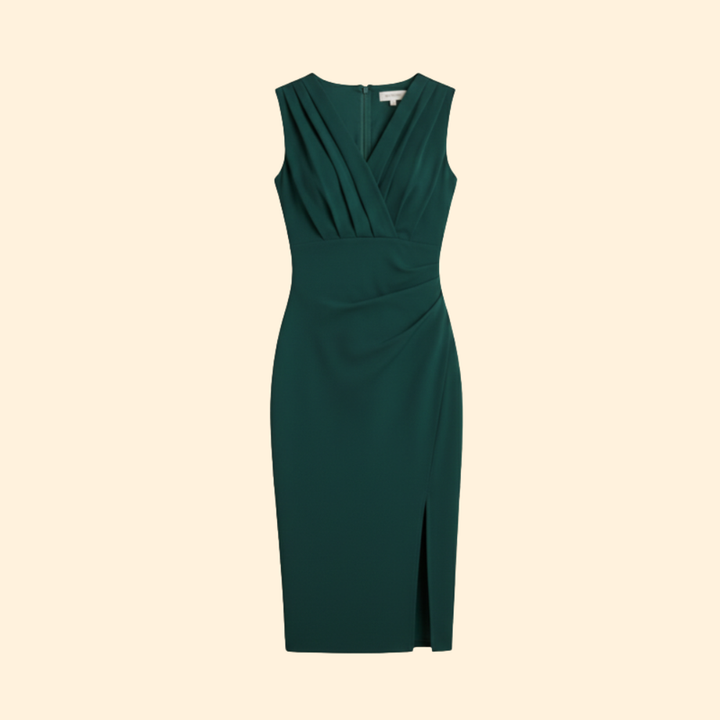 Women's Fitted Cocktail Dress with Side Slit