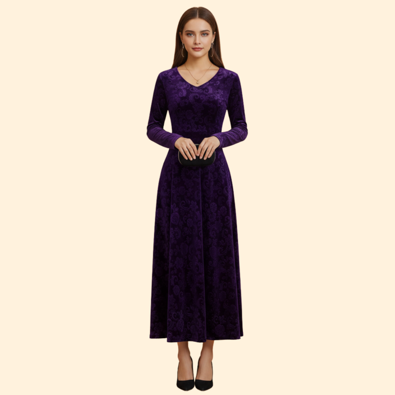 Women's V Neck Midi Wedding Guest Occasion Dress