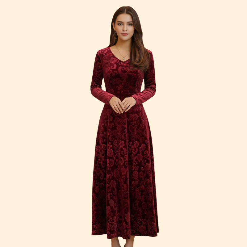Women's V Neck Midi Wedding Guest Occasion Dress