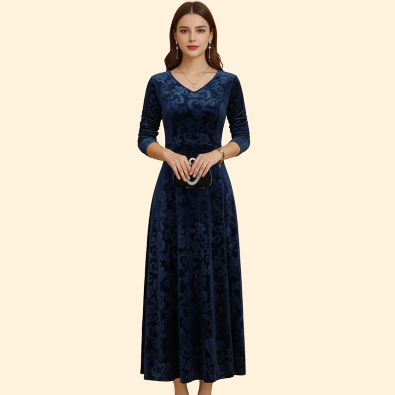Women's V Neck Midi Wedding Guest Occasion Dress