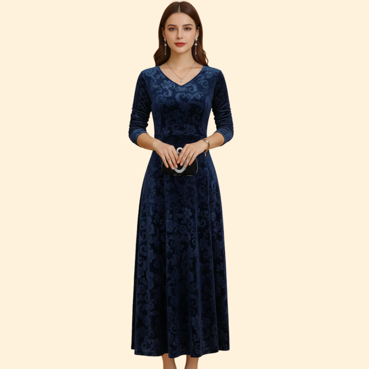 Women's V Neck Midi Wedding Guest Occasion Dress