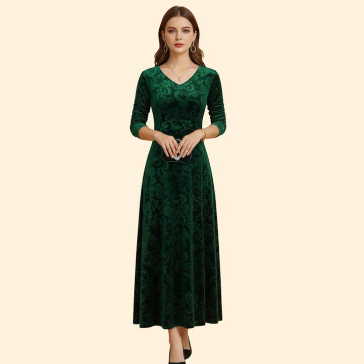 Women's V Neck Midi Wedding Guest Occasion Dress