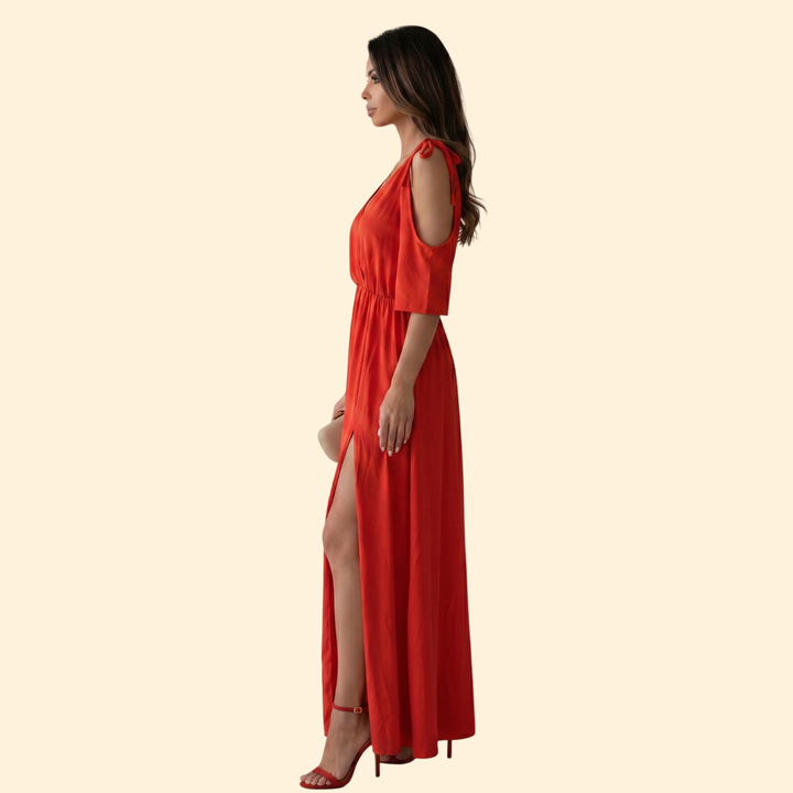 Women's Flattering V-Neck Evening Dress