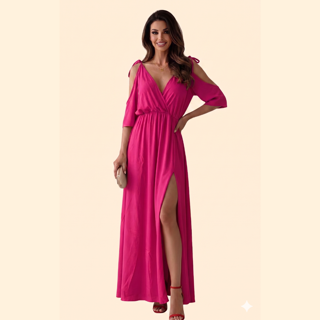 Women's Flattering V-Neck Evening Dress