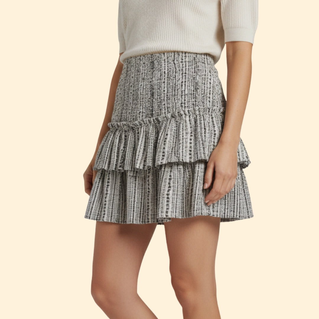 Women's Flirty Ruffled Floral Skirt