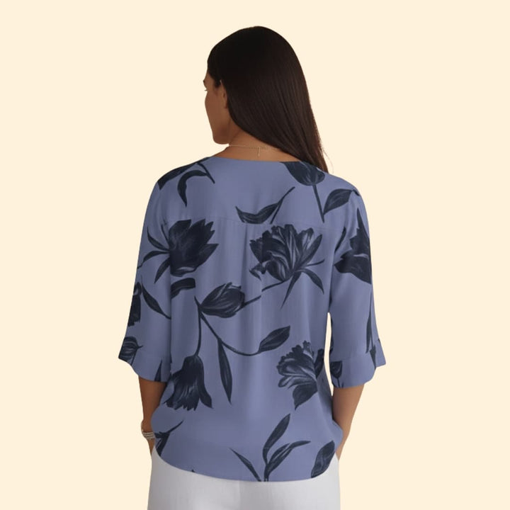 Women's Floral Button-Up Blouse