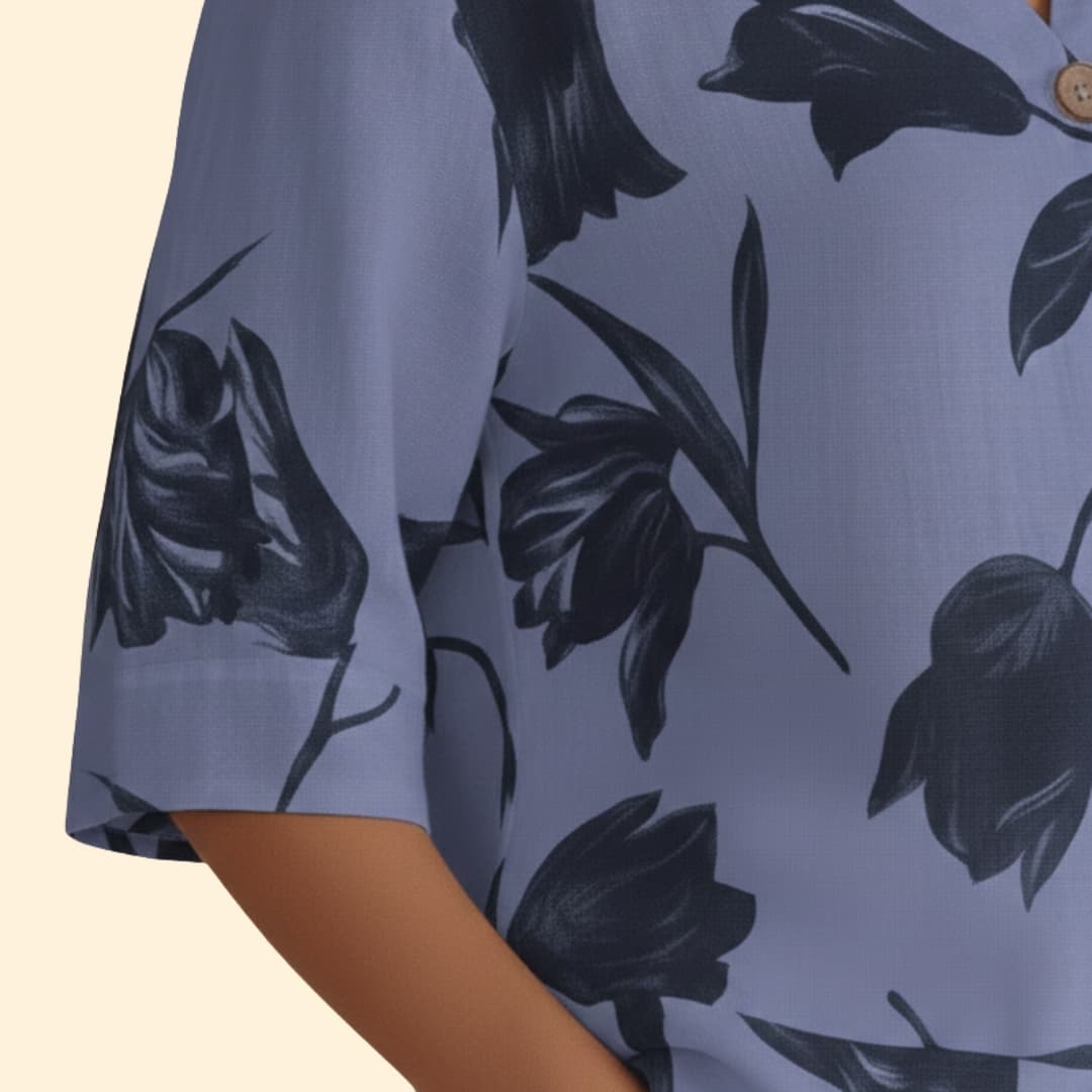Women's Floral Button-Up Blouse
