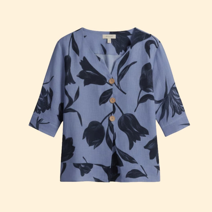 Women's Floral Button-Up Blouse