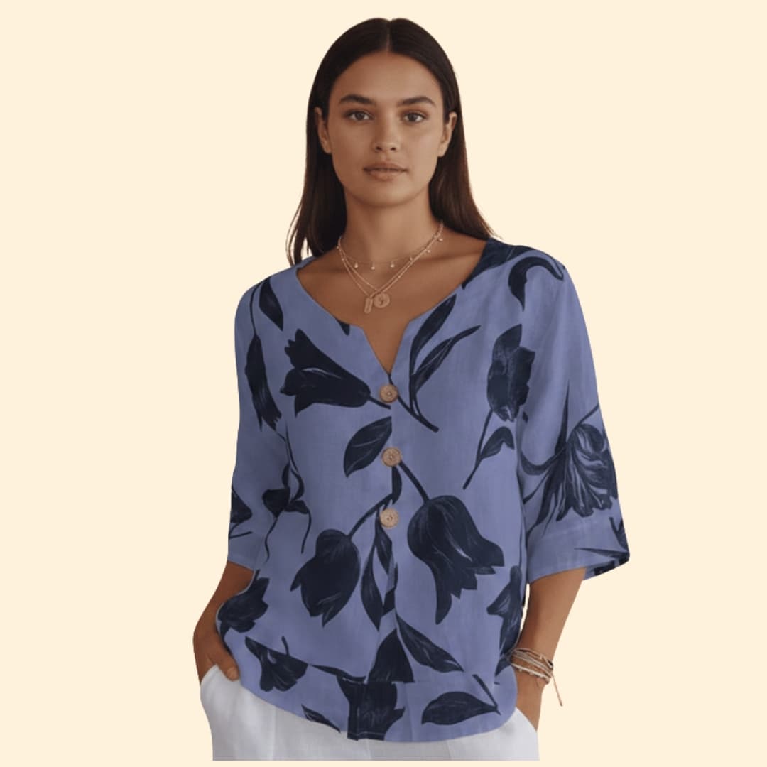 Women's Floral Button-Up Blouse