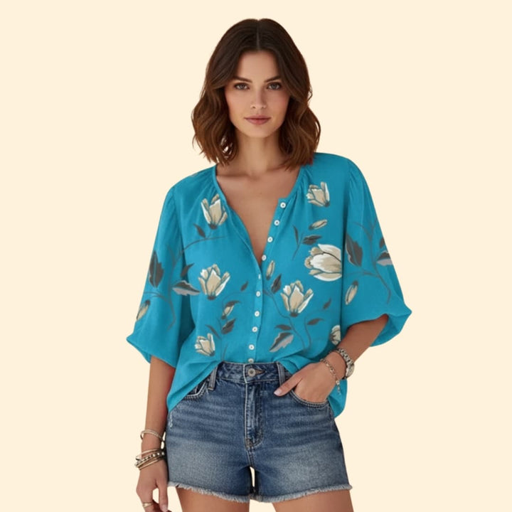 Women's Floral Button-Up Shirt