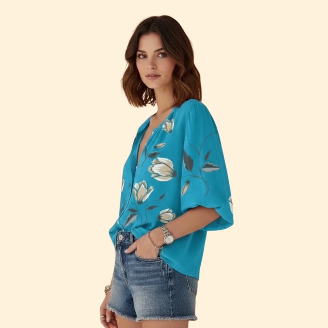 Women's Floral Button-Up Shirt