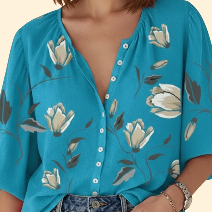 Women's Floral Button-Up Shirt