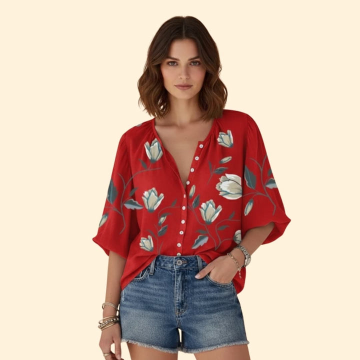 Women's Floral Button-Up Shirt