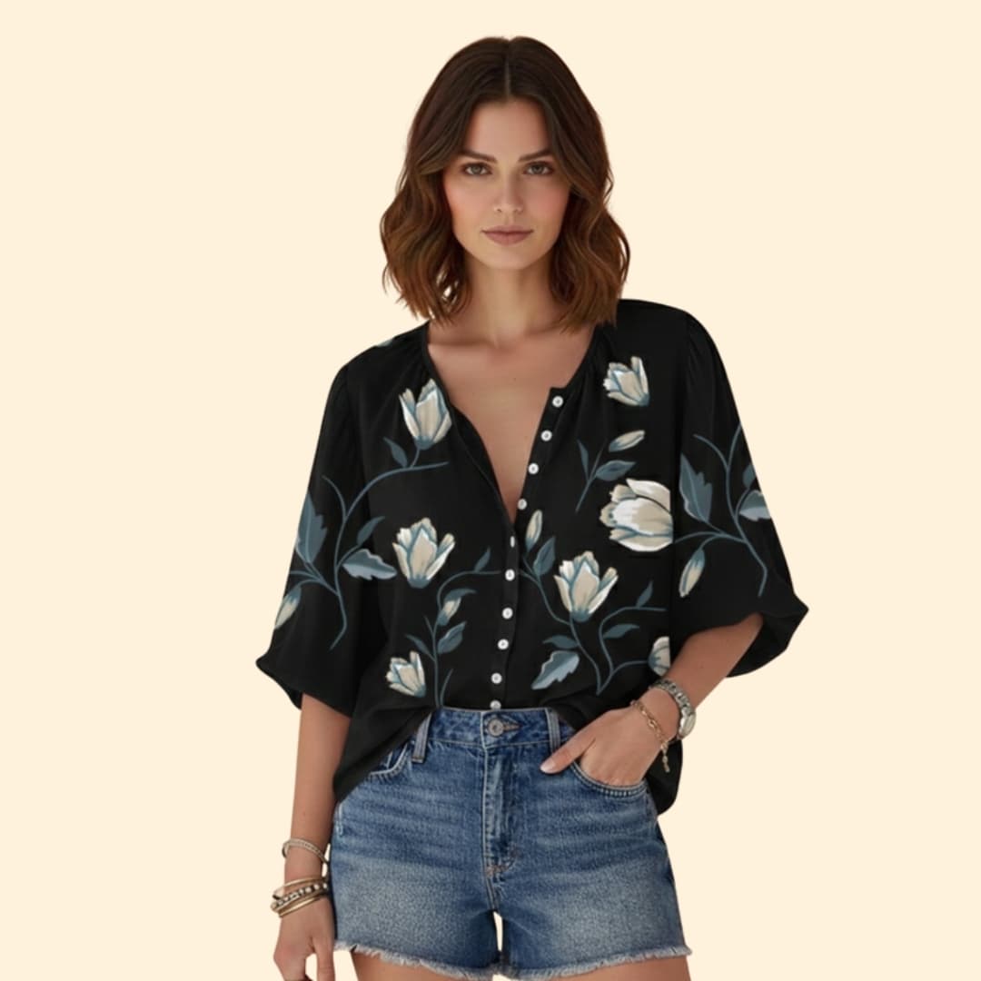 Women's Floral Button-Up Shirt