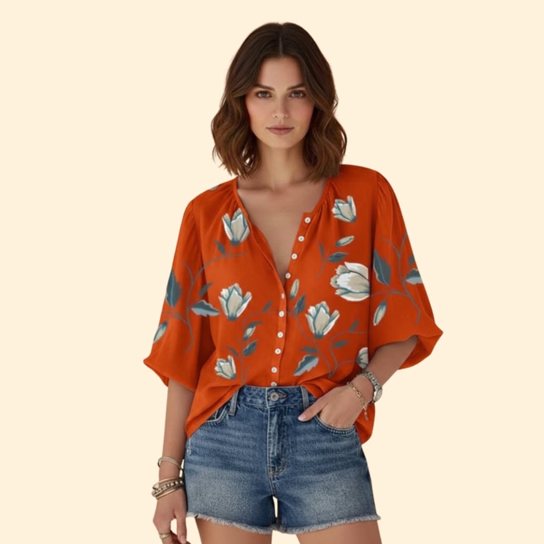 Women's Floral Button-Up Shirt