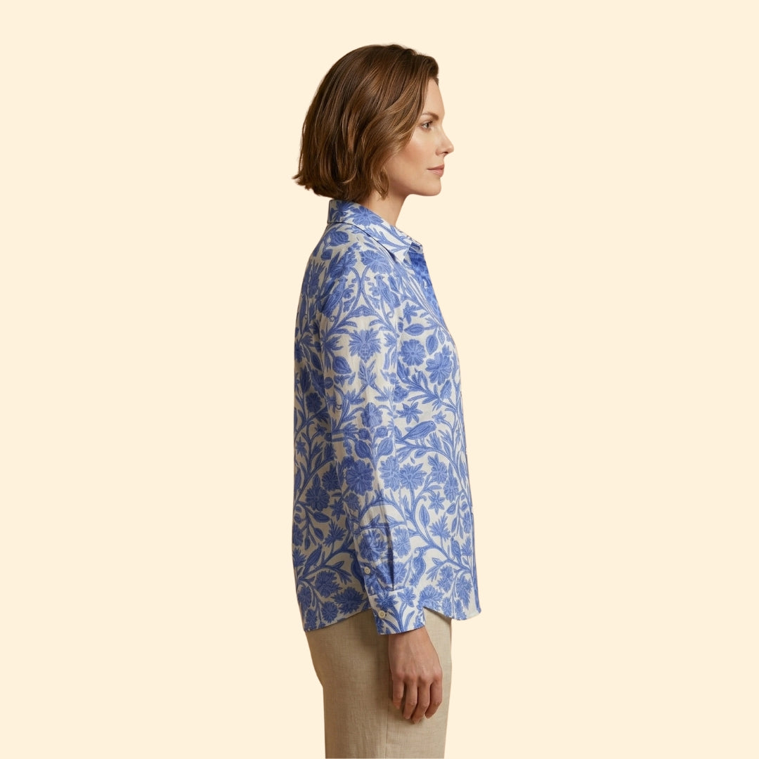 Women's Floral Button Blouse