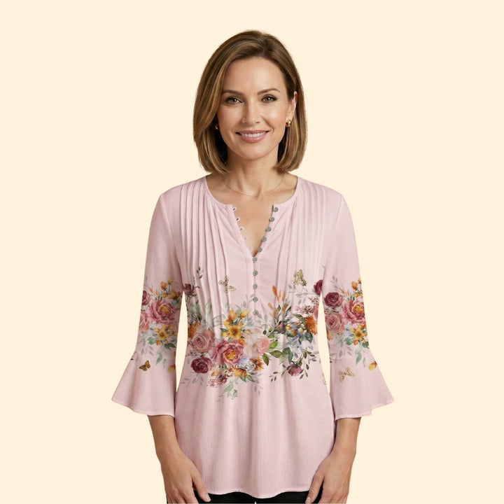 Women's Floral Button Blouse