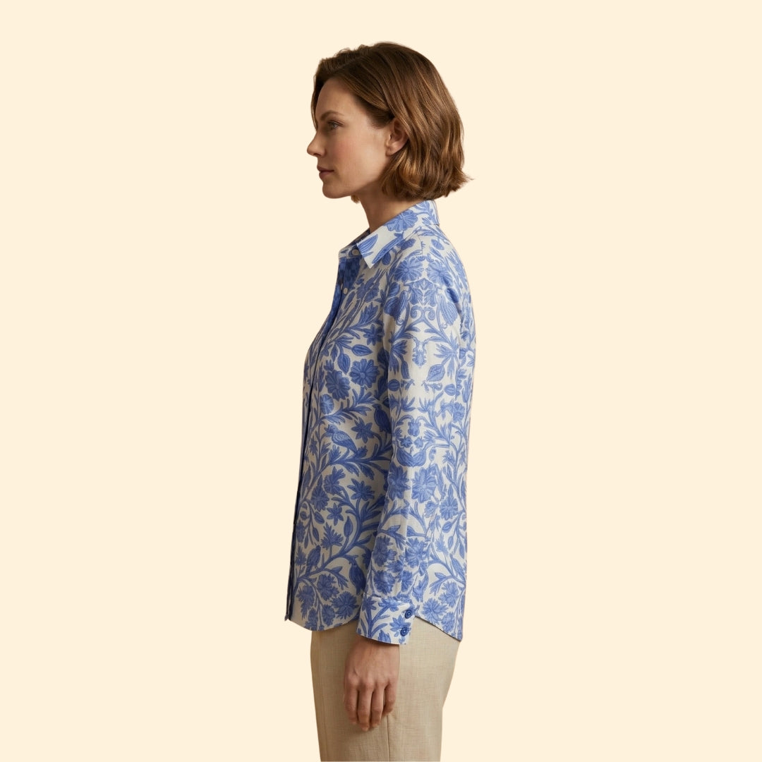 Women's Floral Button Blouse