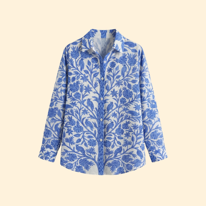 Women's Floral Button Blouse