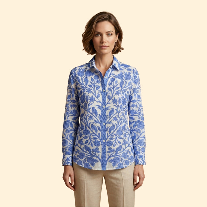 Women's Floral Button Blouse