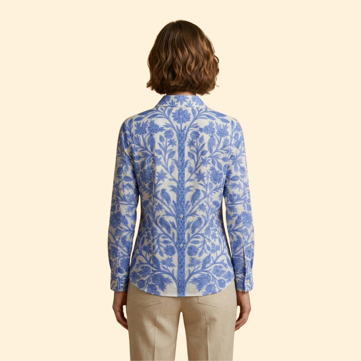 Women's Floral Button Blouse