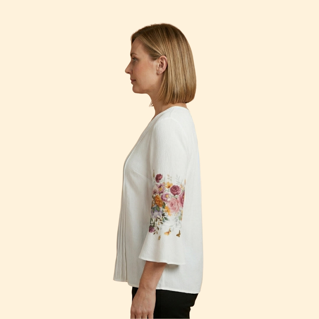 Women's Floral Button Blouse