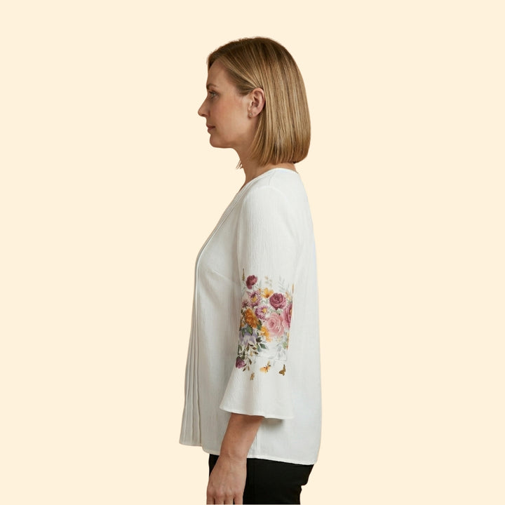 Women's Floral Button Blouse